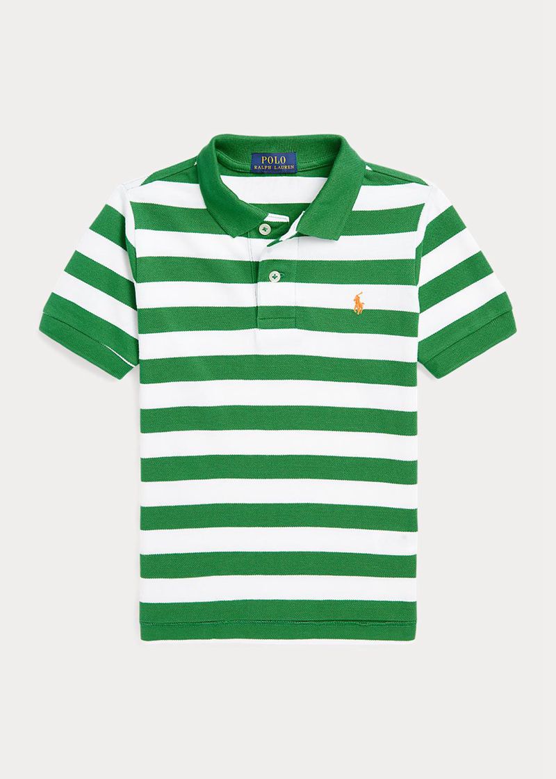Polowka Ralph Lauren Chłopięce Zielone 1.5-6 Lata W Paski Cotton Mesh 305261-REZ